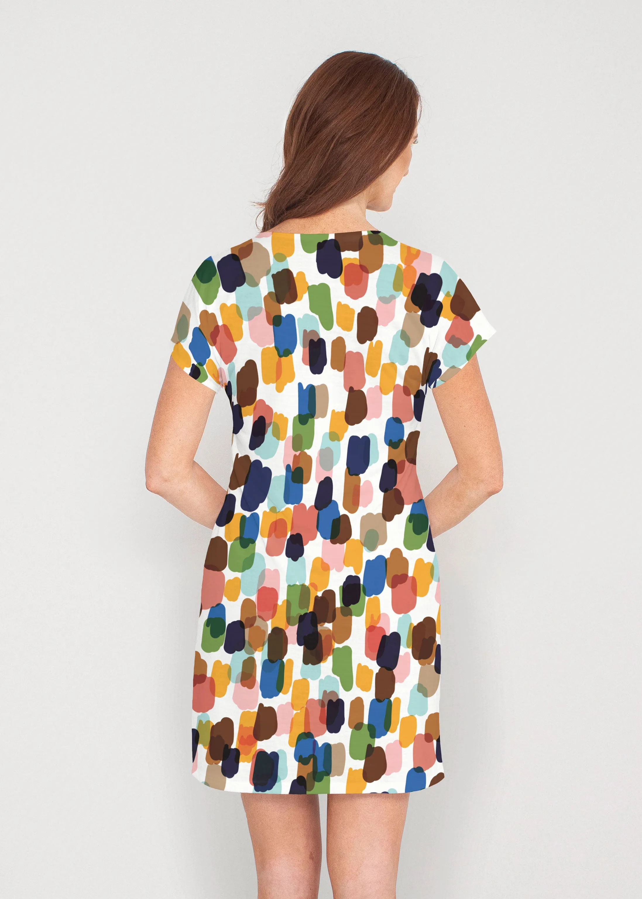 Brushstroke Multi (14293) ~ Lucy Tee Dress