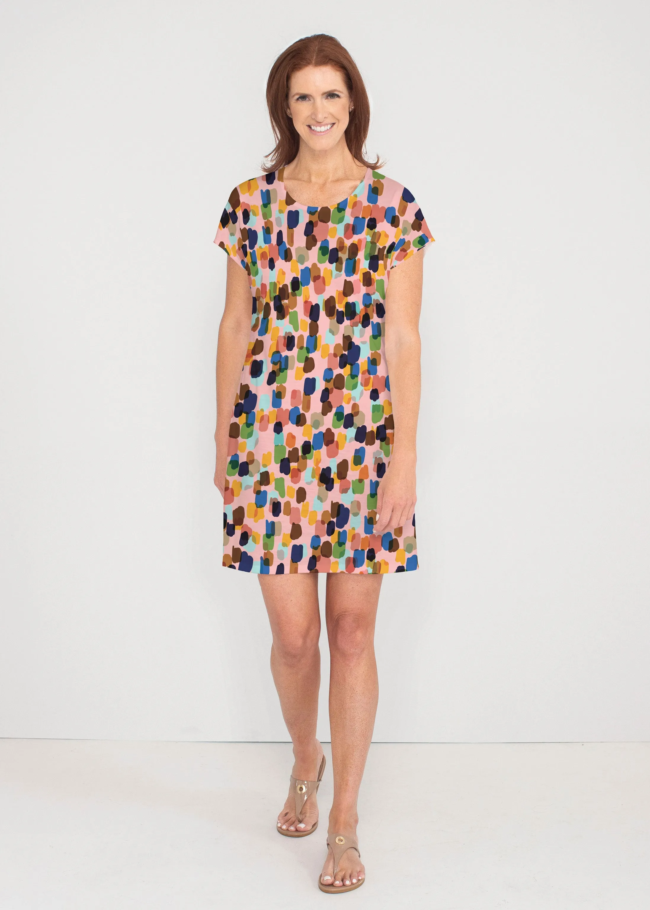 Brushstroke Multi (14293) ~ Lucy Tee Dress