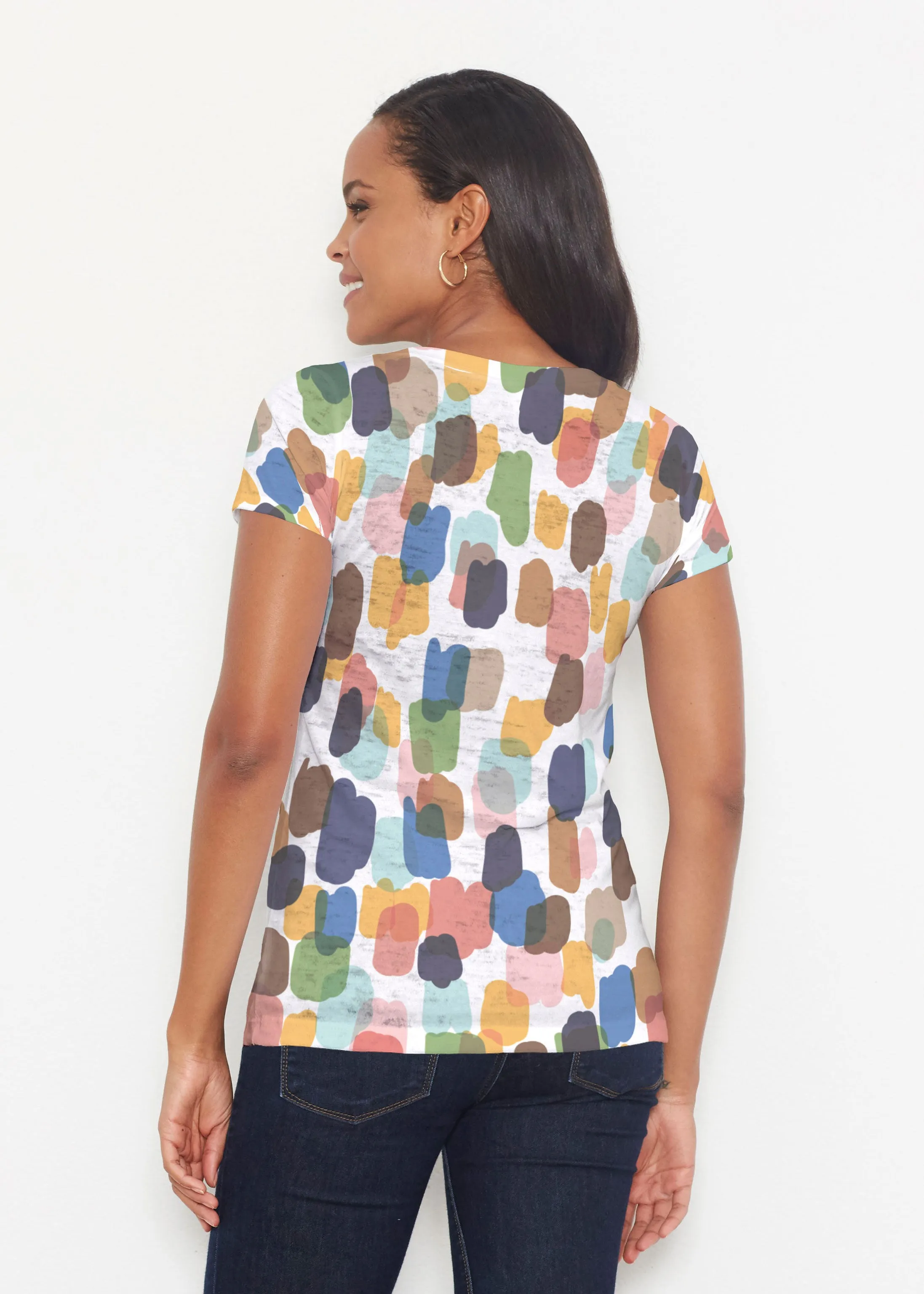 Brushstroke Multi (14293) ~ Short Sleeve Scoop Shirt