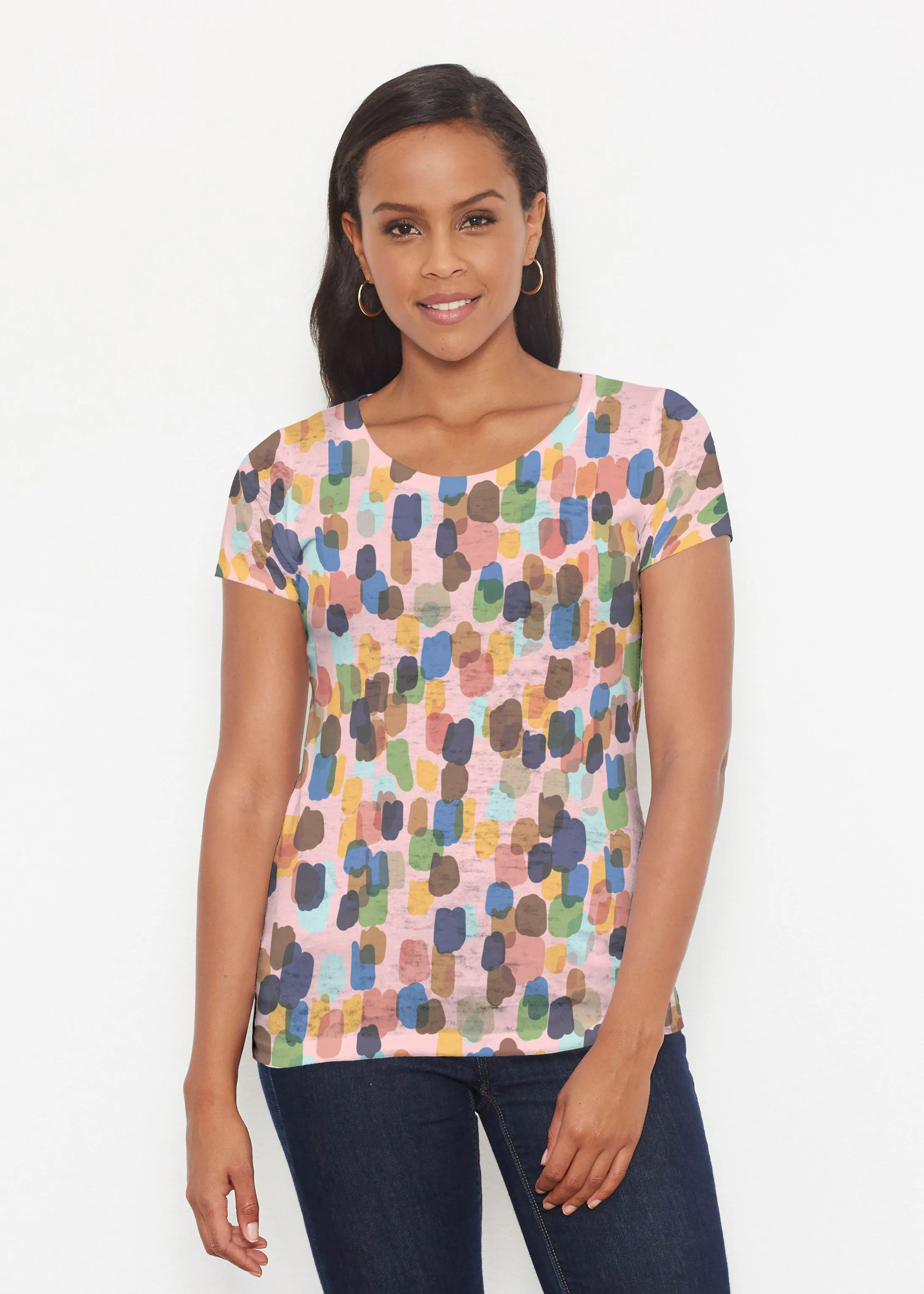 Brushstroke Multi (14293) ~ Short Sleeve Scoop Shirt