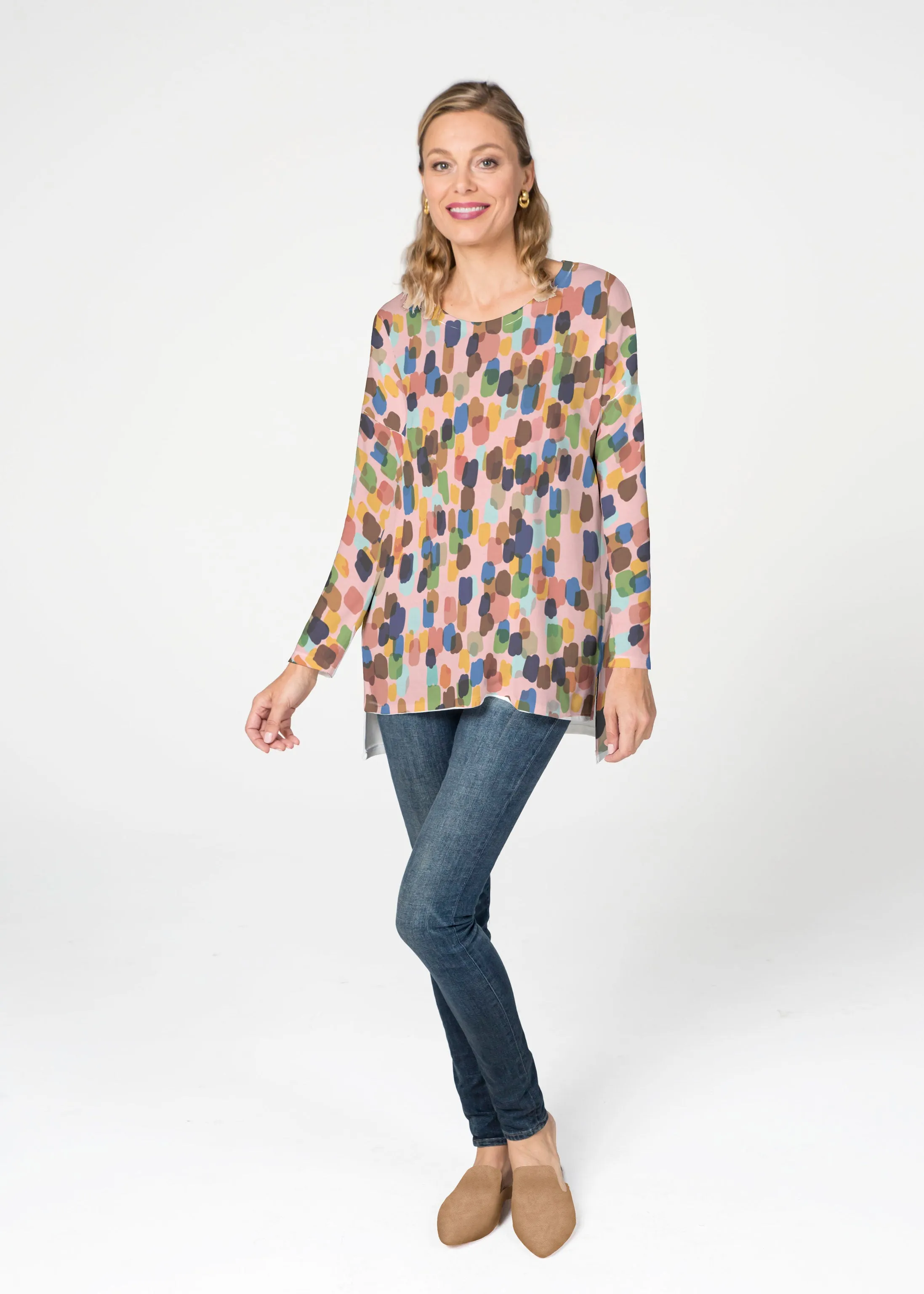 Brushstroke Multi (14293) ~ Slouchy Butterknit Top