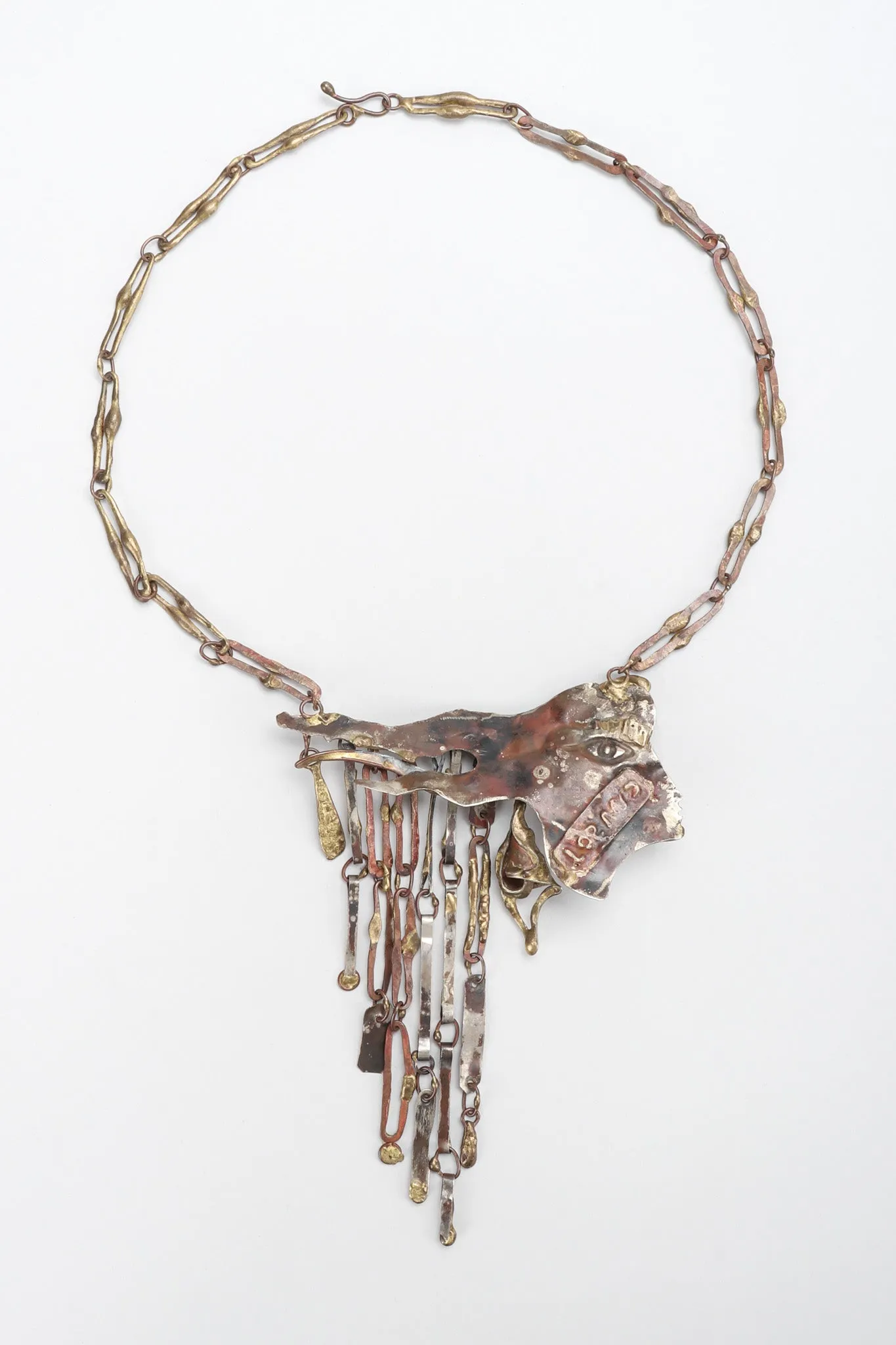 Brutalist Waterfall Face Necklace