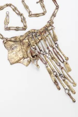 Brutalist Waterfall Face Necklace