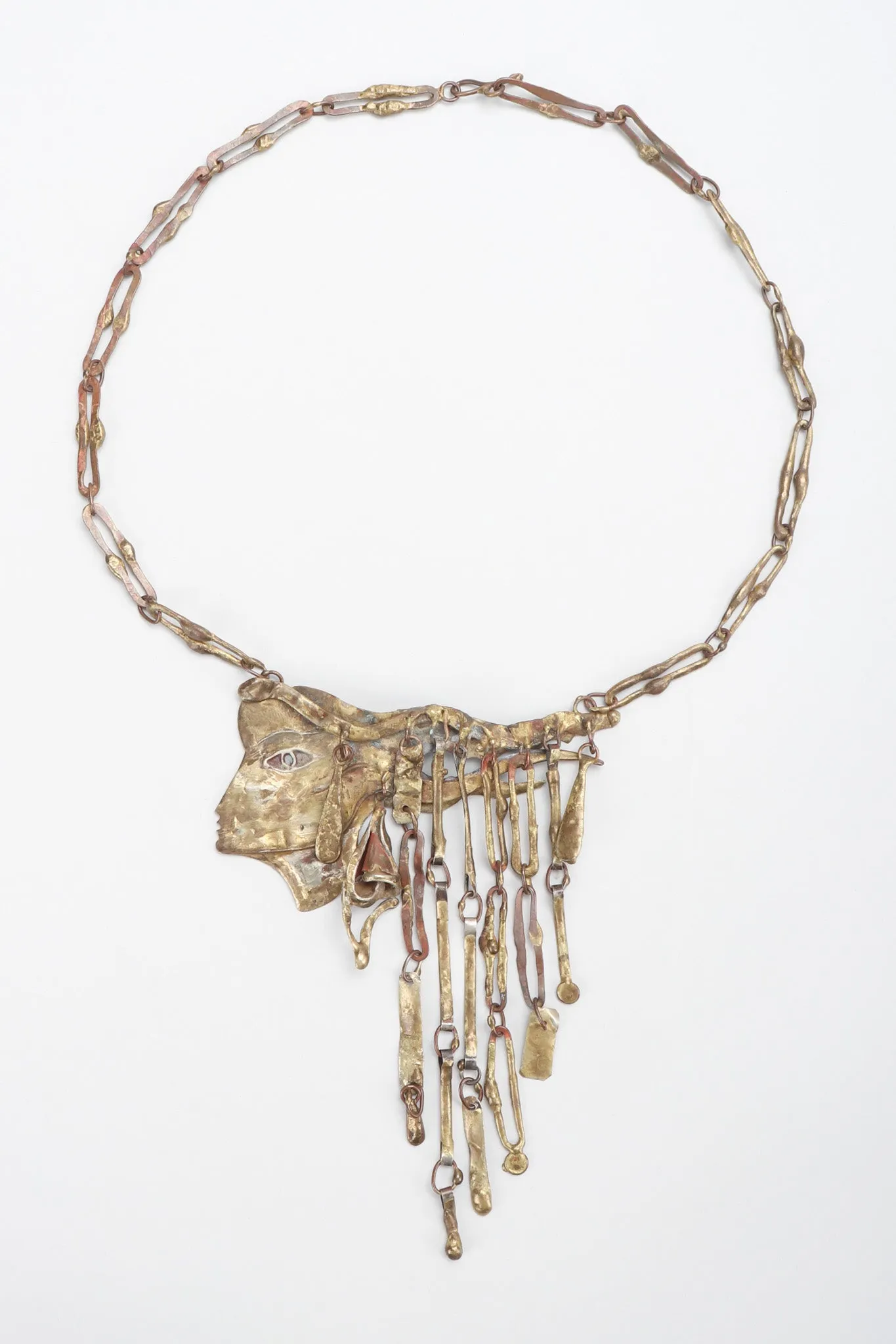 Brutalist Waterfall Face Necklace