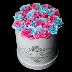 Bubblegum Glitter Roses - White Box
