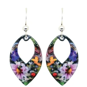 Bumble Pie 1.5 inch Open Leaf Earrings by Zaven, sterling silver french hooks, Item# 2462