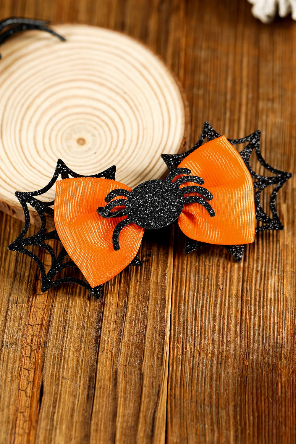 Carrot Spider Web Bowknot Halloween Hair Clip