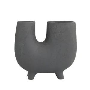 CERAMIC CHARCOAL U VASE
