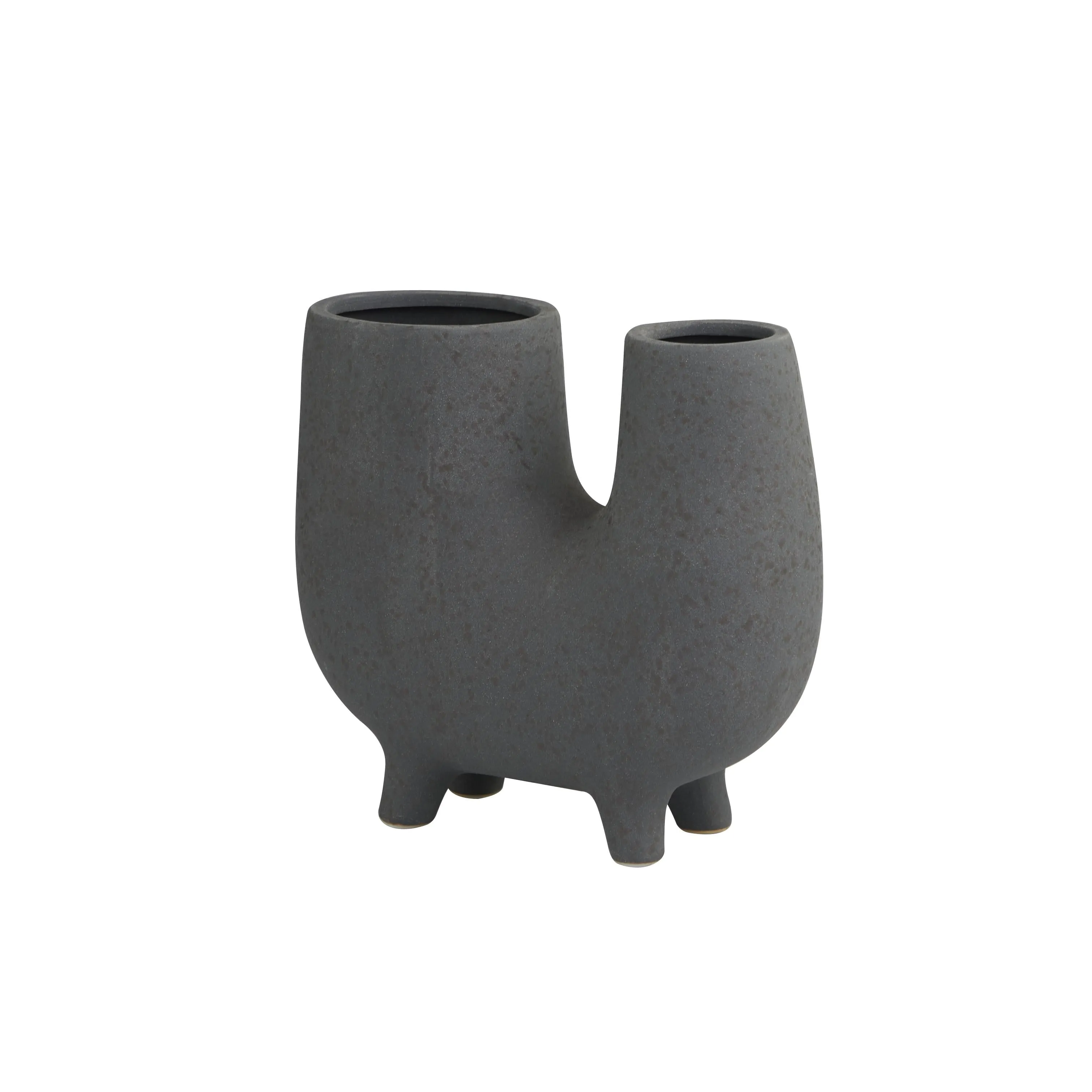 CERAMIC CHARCOAL U VASE