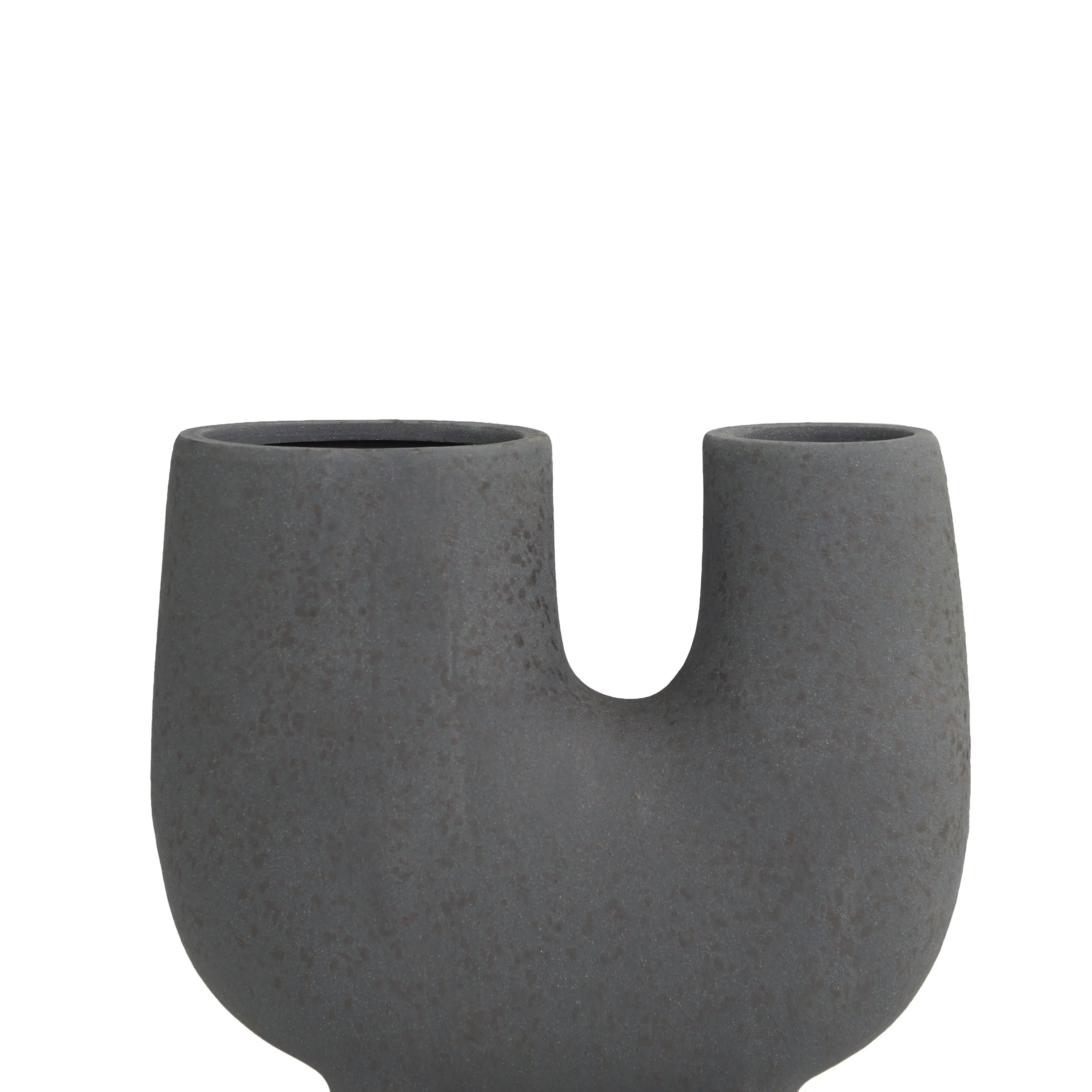 CERAMIC CHARCOAL U VASE