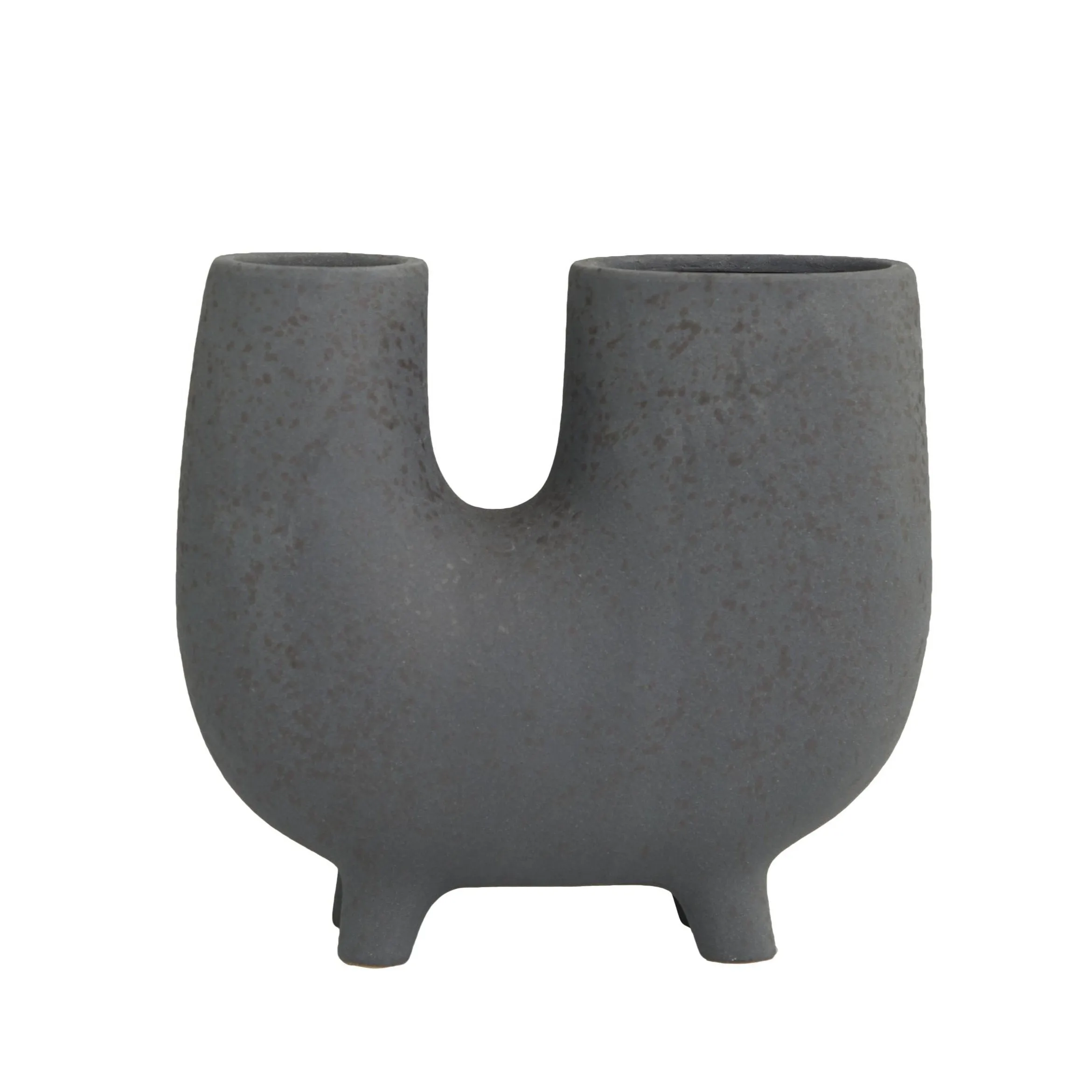 CERAMIC CHARCOAL U VASE