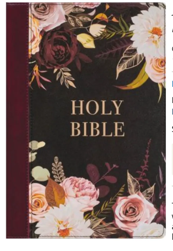 Choice Books KJV Burgundy Floral Thinline Large Print Bible {C518}