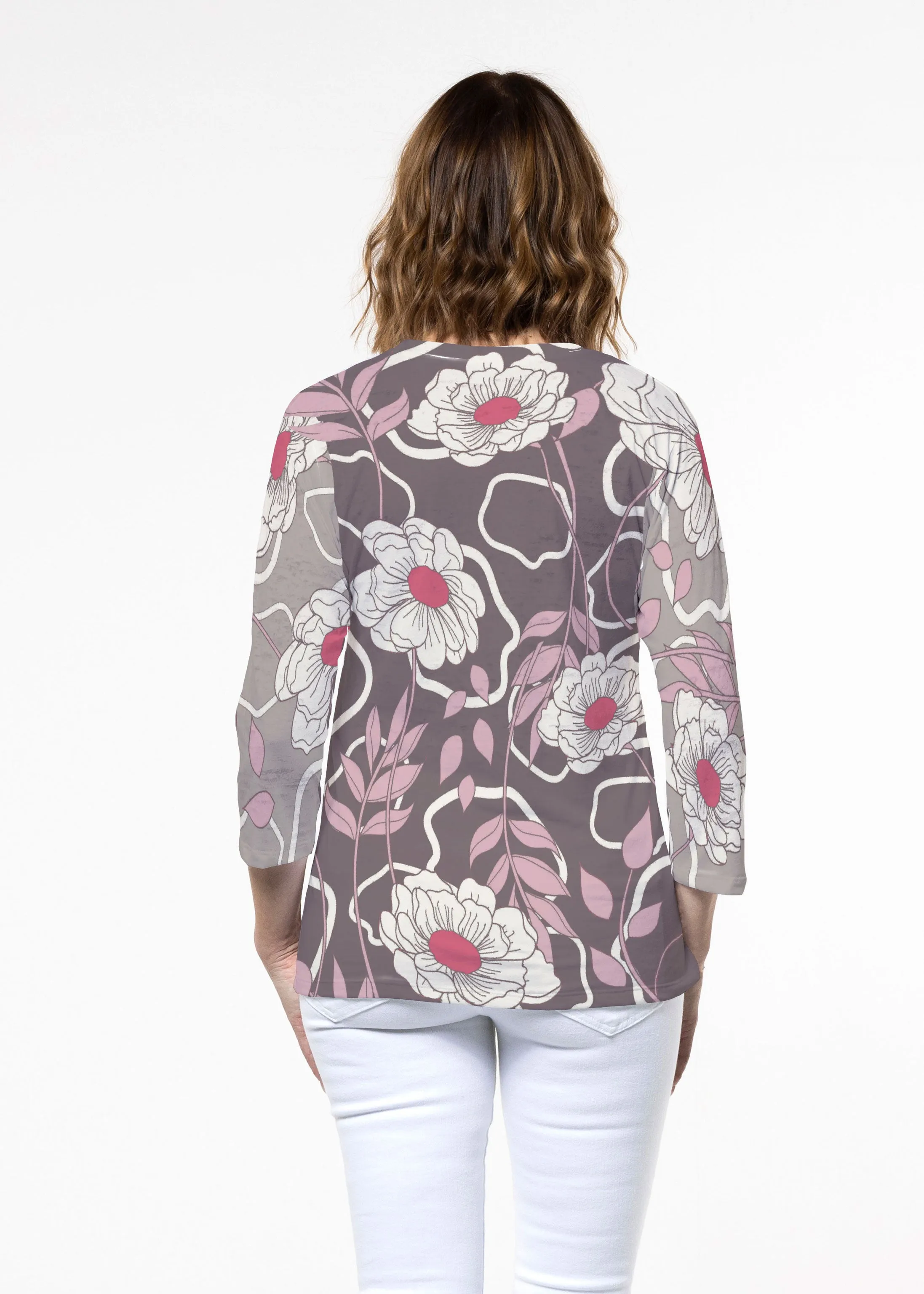 Clarisse (8125) ~ Signature 3/4 Sleeve Crew Neck Top