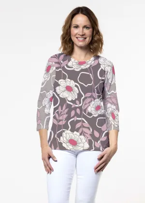 Clarisse (8125) ~ Signature 3/4 Sleeve Crew Neck Top