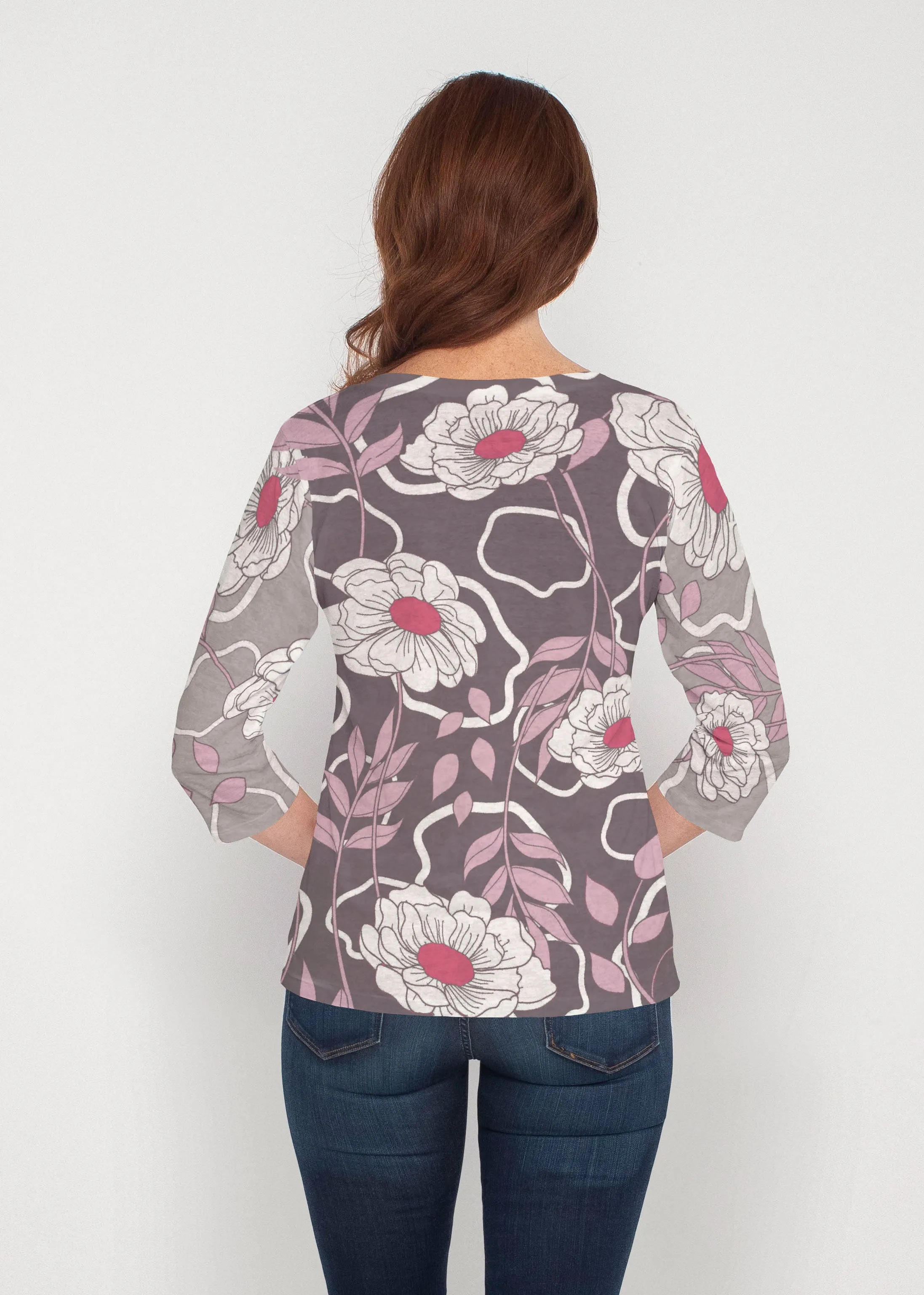 Clarisse (8125) ~ Signature 3/4 Sleeve V-Neck Top