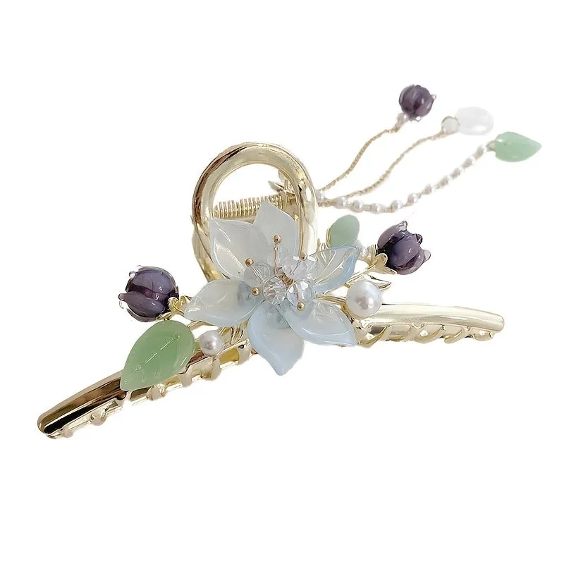 Classic Orchid Fringe Hair Grabber with Strong Hold Grip