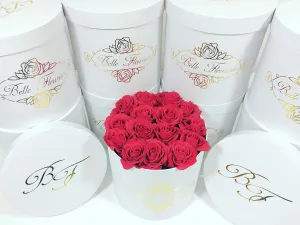 Classic Red Roses - White Box