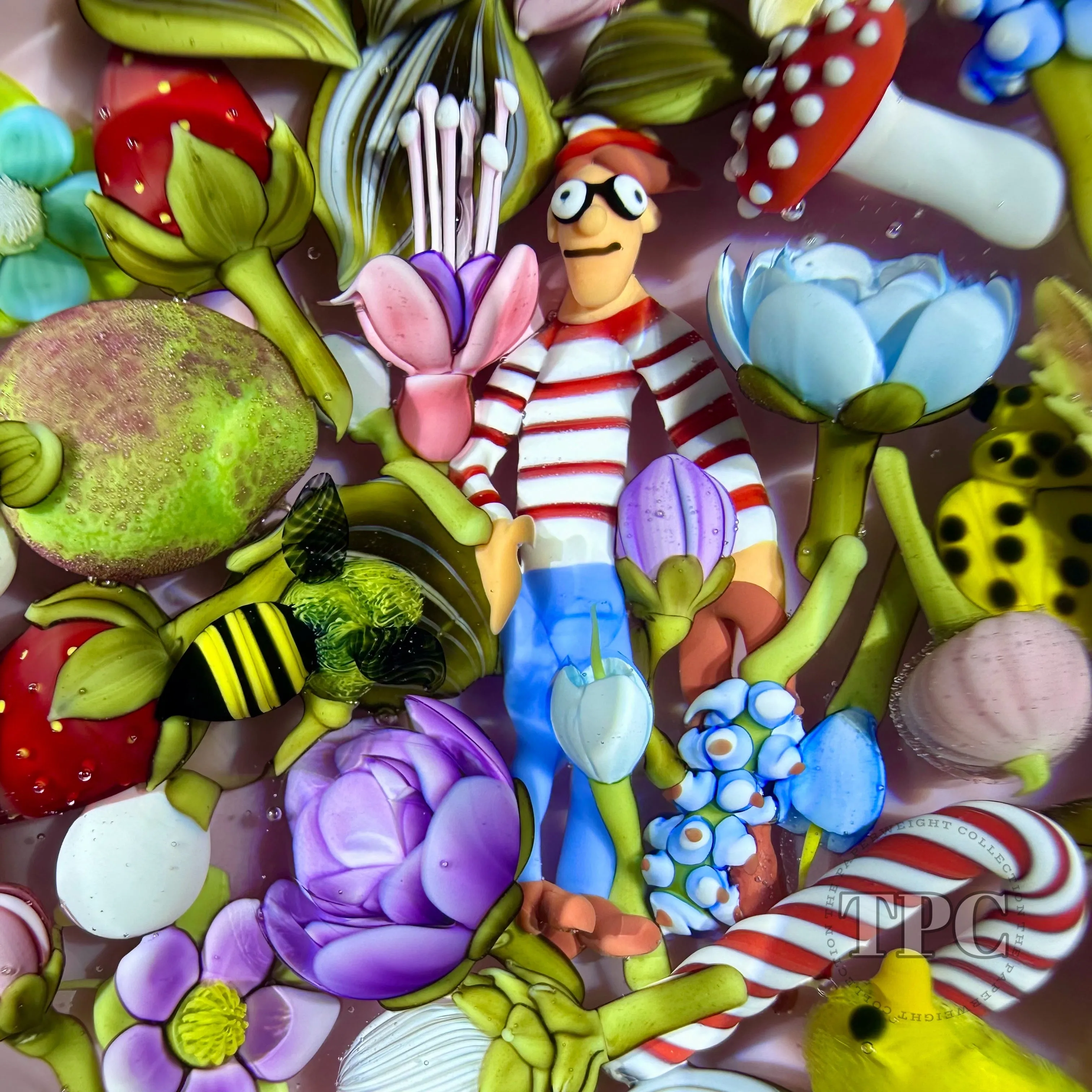 Clinton Smith 2025 Glass Art Paperweight Flamework Where's Waldo? Scramble