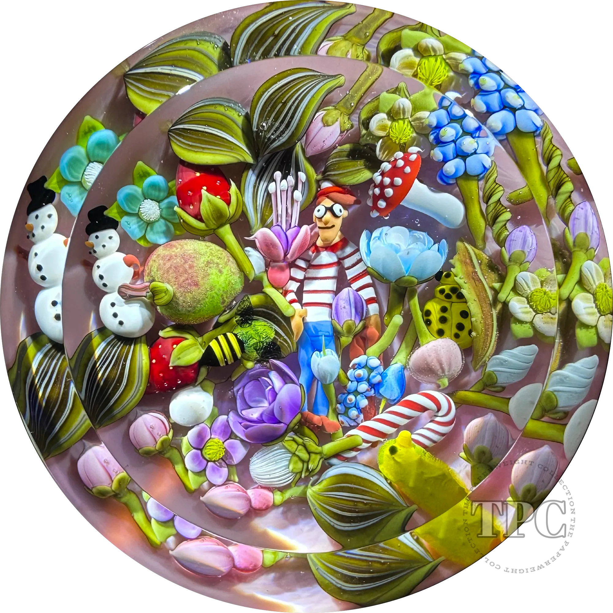 Clinton Smith 2025 Glass Art Paperweight Flamework Where's Waldo? Scramble