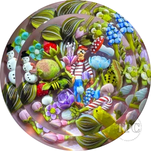 Clinton Smith 2025 Glass Art Paperweight Flamework Where's Waldo? Scramble
