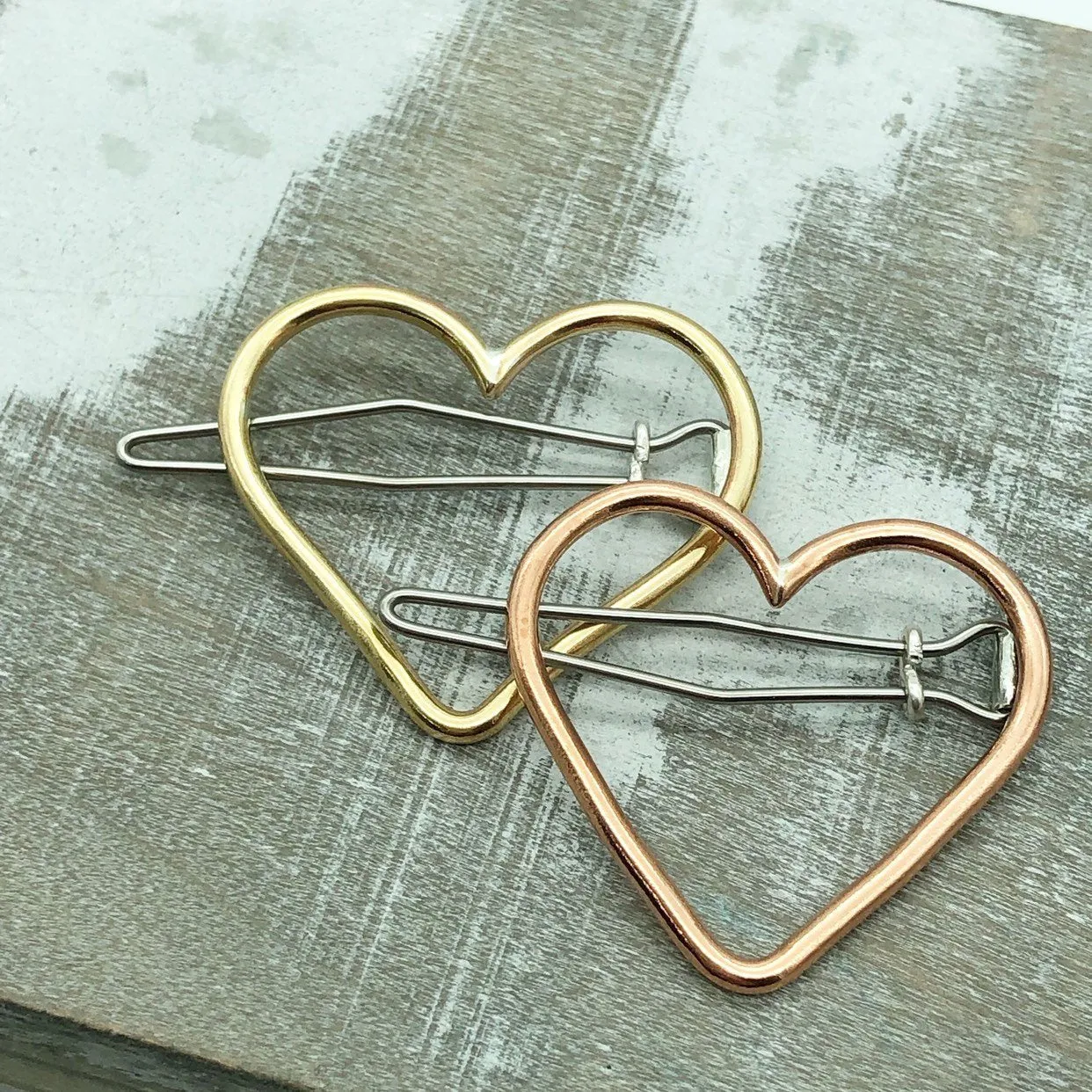 Copper Heart Barrette