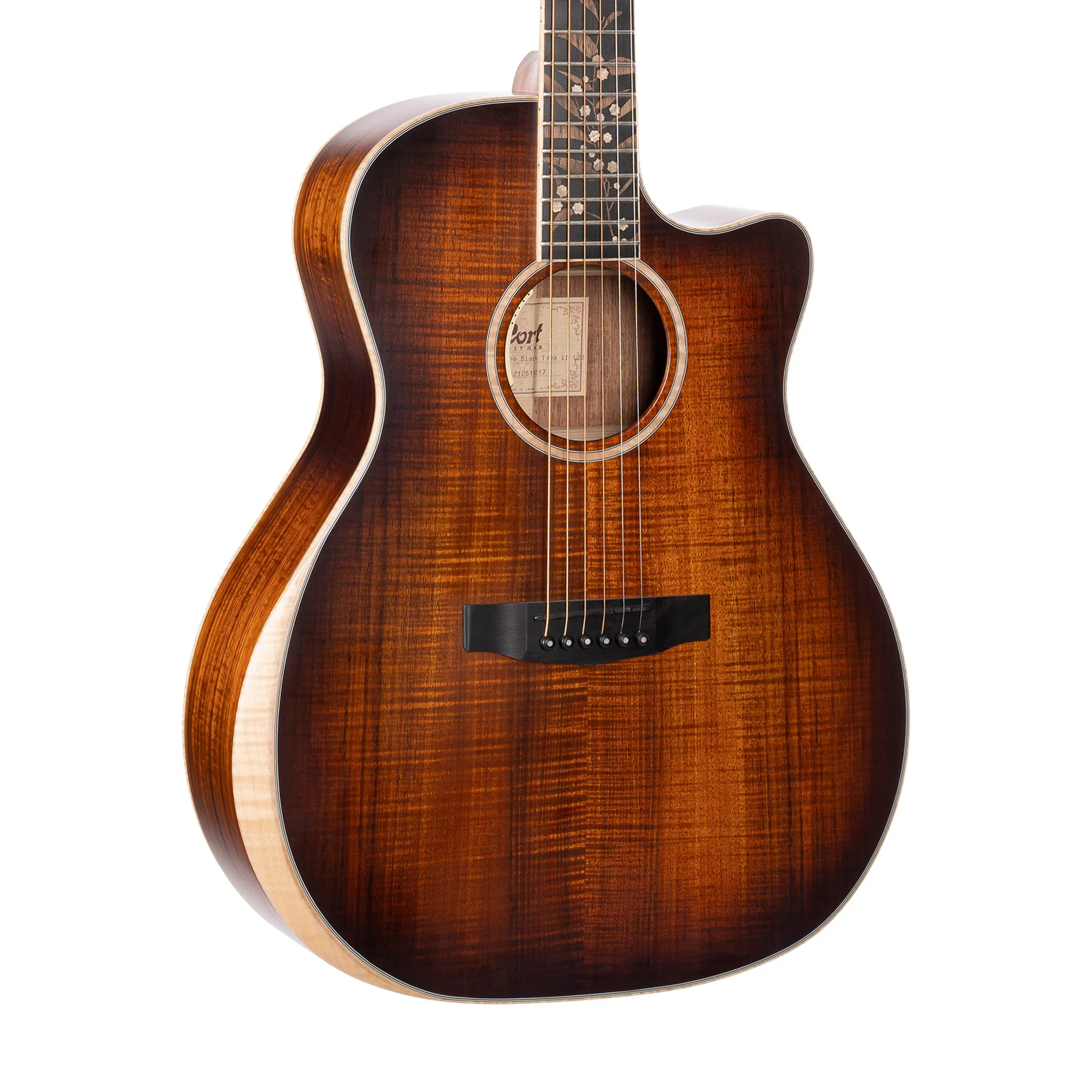 Cort THE-BLACK-TREE Limited Edition Acoustic Guitar w/Case, Light Burst Satin