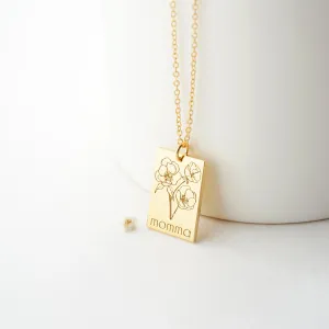 Custom Birth Flower Necklace