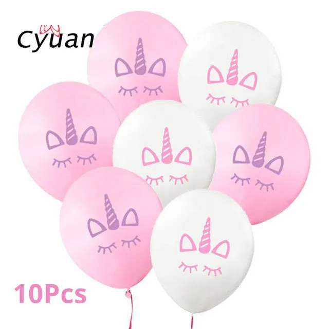 Cyuan Unicorn Party Disposable Tableware Set Kids Birthday Party Paper Cup Plate Hat 1st First Birthday Party Decor Supplies