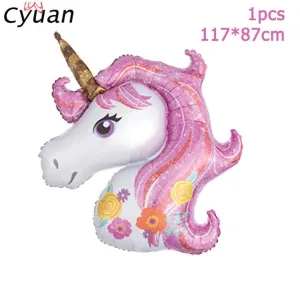 Cyuan Unicorn Party Disposable Tableware Set Kids Birthday Party Paper Cup Plate Hat 1st First Birthday Party Decor Supplies