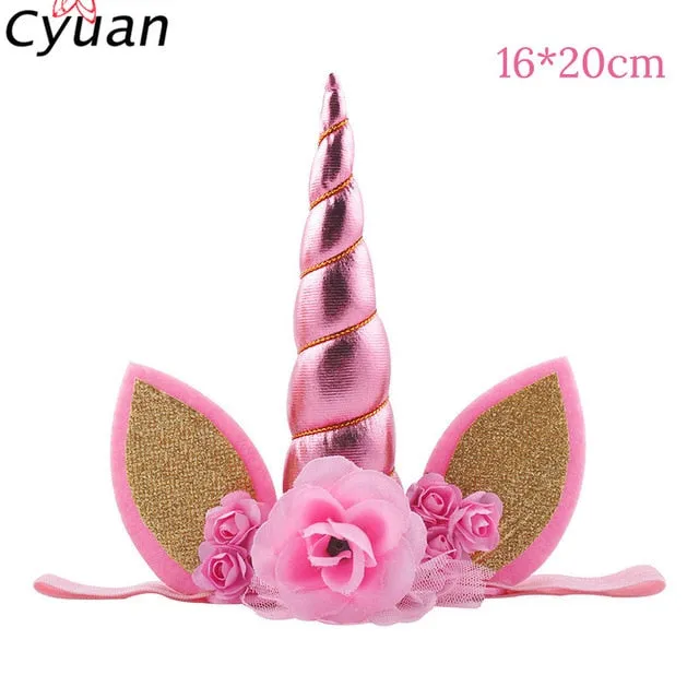 Cyuan Unicorn Party Disposable Tableware Set Kids Birthday Party Paper Cup Plate Hat 1st First Birthday Party Decor Supplies