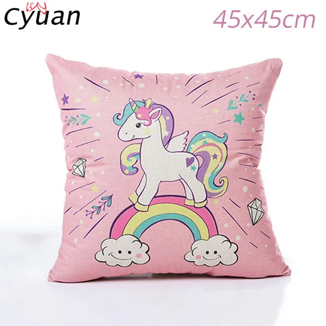 Cyuan Unicorn Party Disposable Tableware Set Kids Birthday Party Paper Cup Plate Hat 1st First Birthday Party Decor Supplies