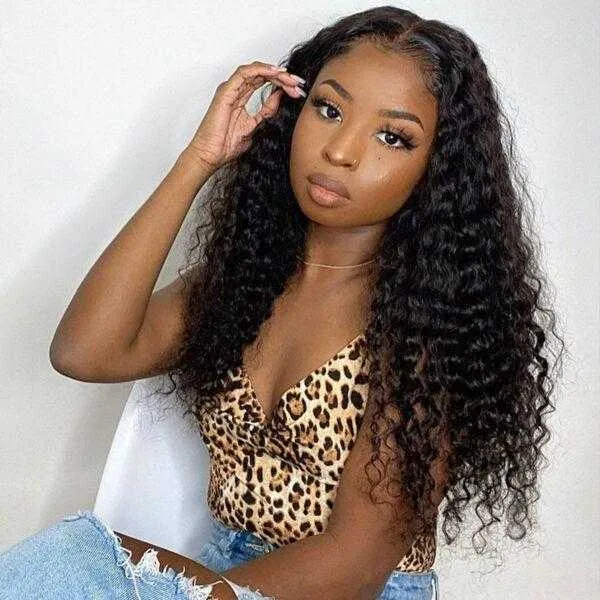 Deep Wave Lace Front Wigs 13x4/13x6 Transparent Lace Frontal Human Hair Wig