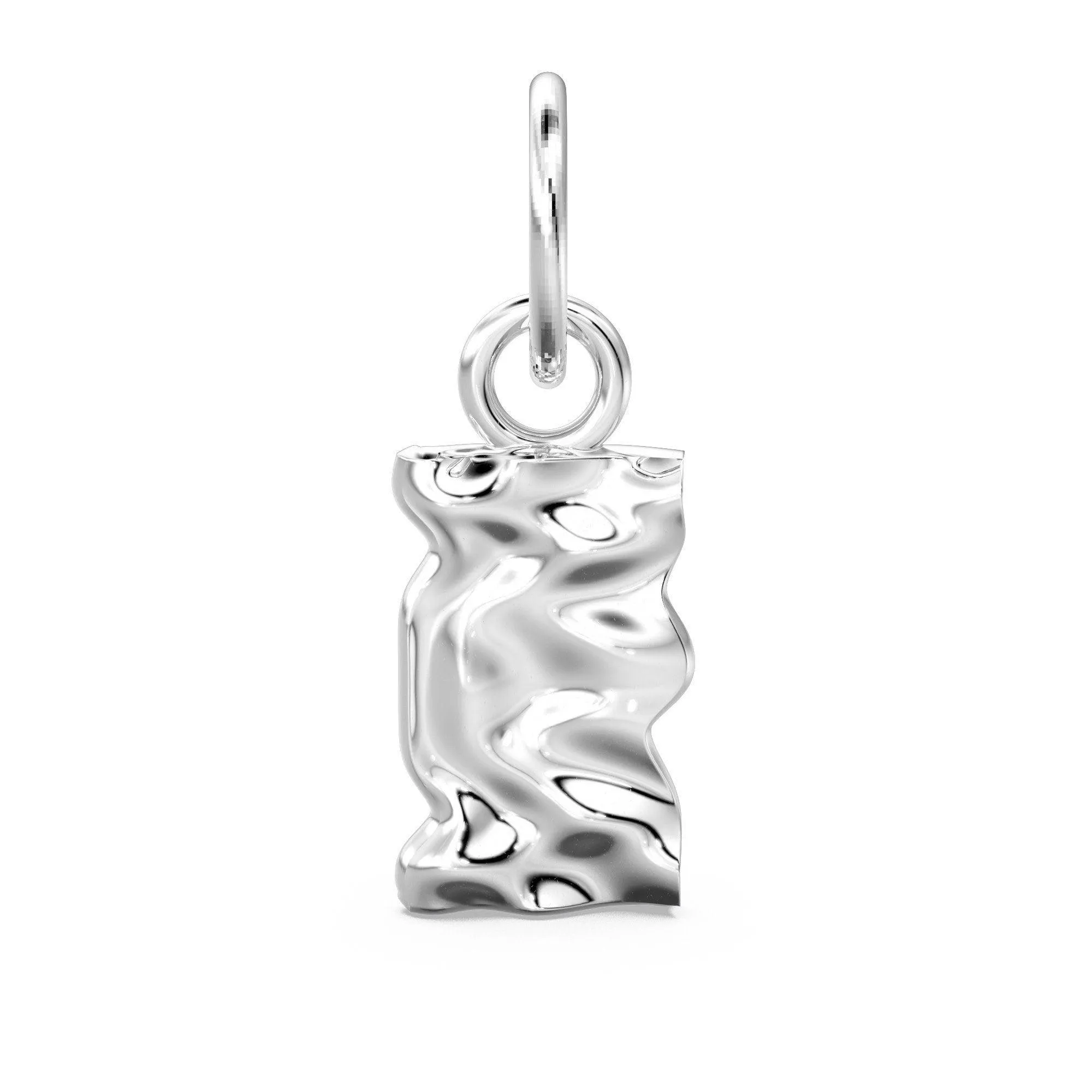 Drapery Solid Gold Handmade Charm Pendant / Organic Shape Gold Pendant / 14k Gold Minimalist Jewelry