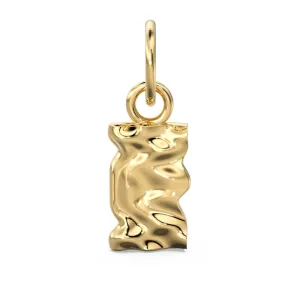Drapery Solid Gold Handmade Charm Pendant / Organic Shape Gold Pendant / 14k Gold Minimalist Jewelry