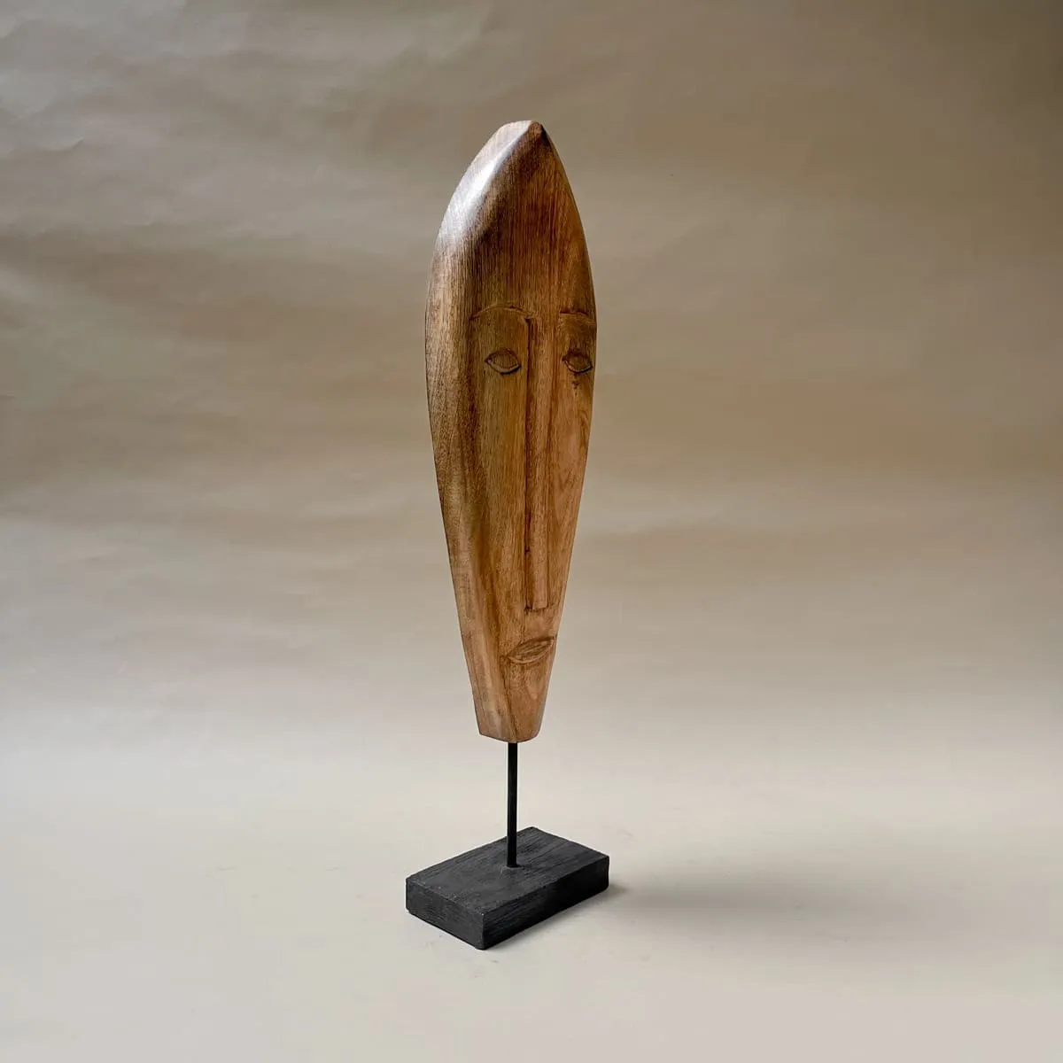 Edit House & Home-Home Artisan Mikom Wooden Face Sculpture (Large)