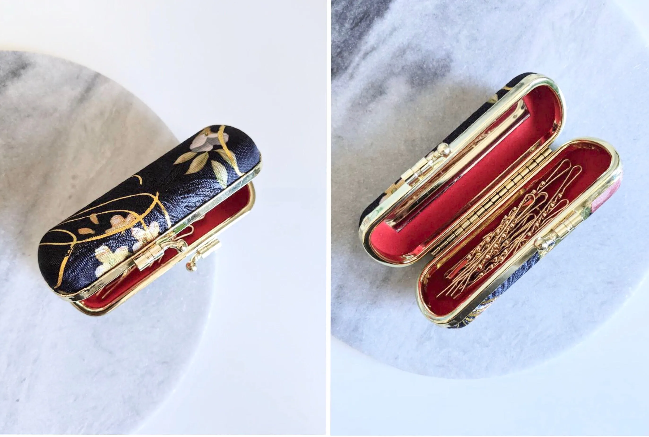 Elegant Bobby Pin Holder with Gold Bobby Pins – Luxury Hair Accessory Organizer