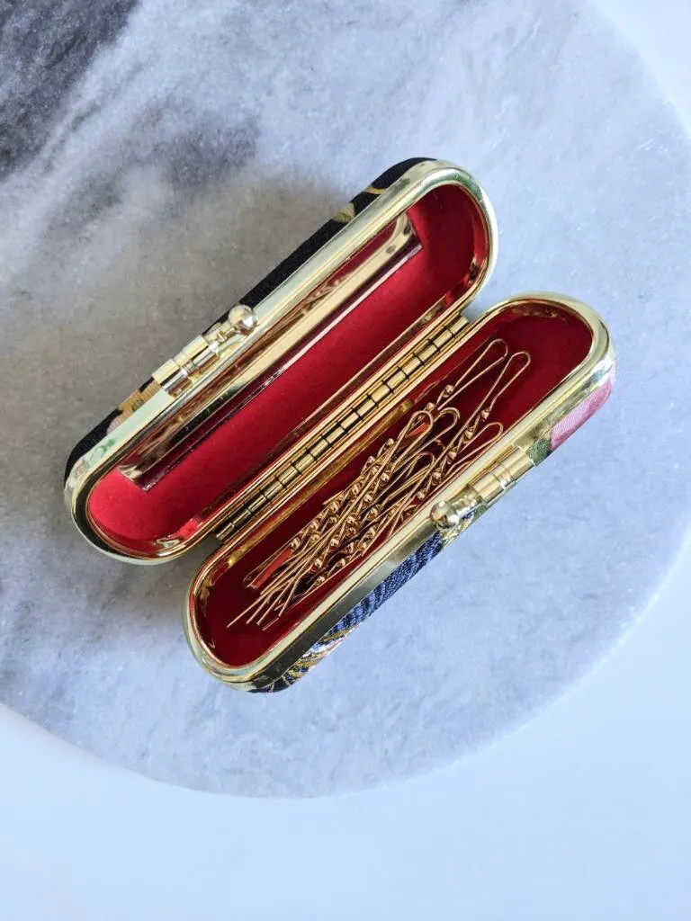 Elegant Bobby Pin Holder with Gold Bobby Pins – Luxury Hair Accessory Organizer