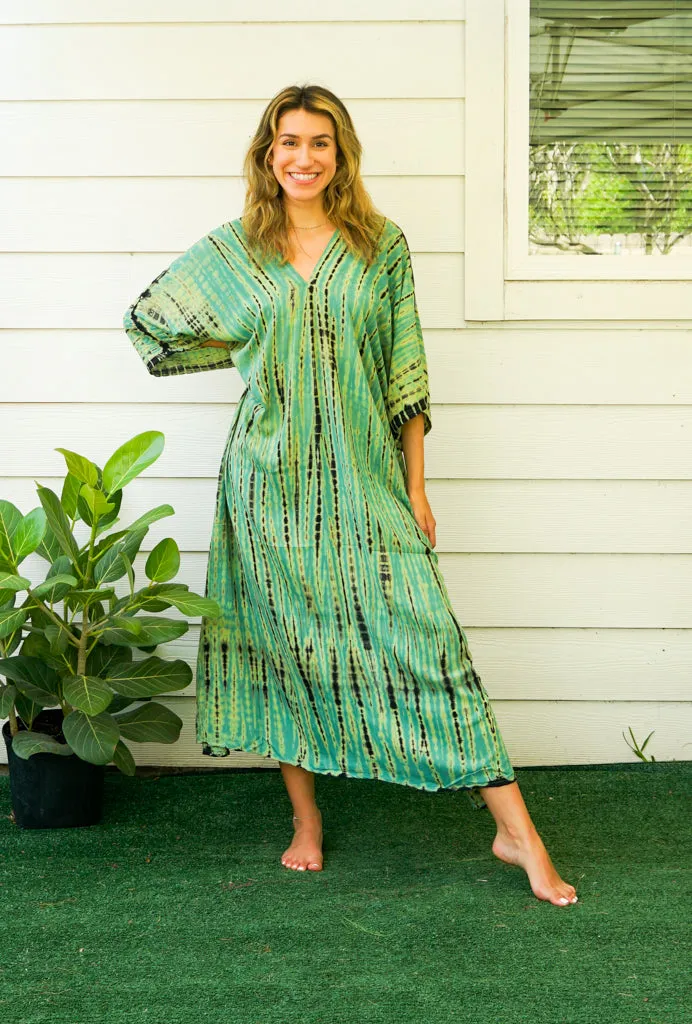 Emerald Meadow Tie-Dye Kaftan