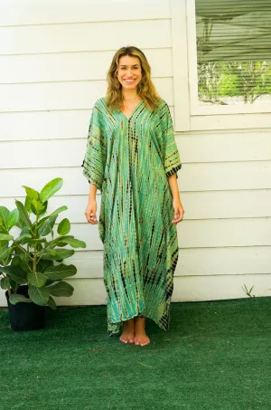 Emerald Meadow Tie-Dye Kaftan