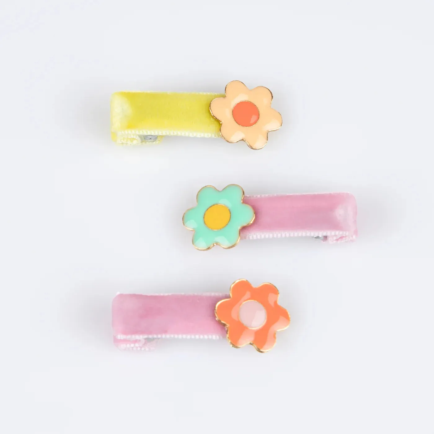 Enamel Daisy Hair Clips (x 6)