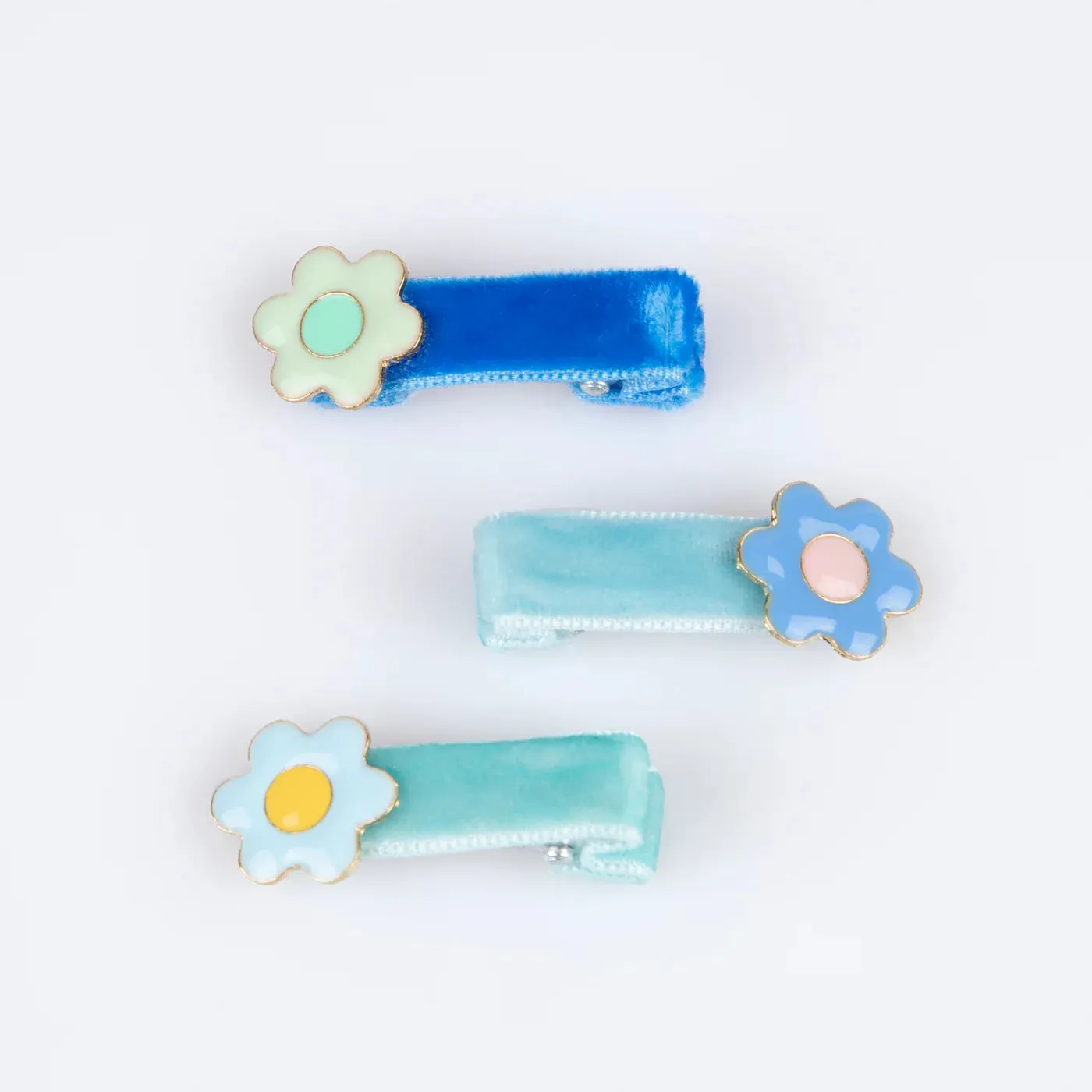 Enamel Daisy Hair Clips (x 6)