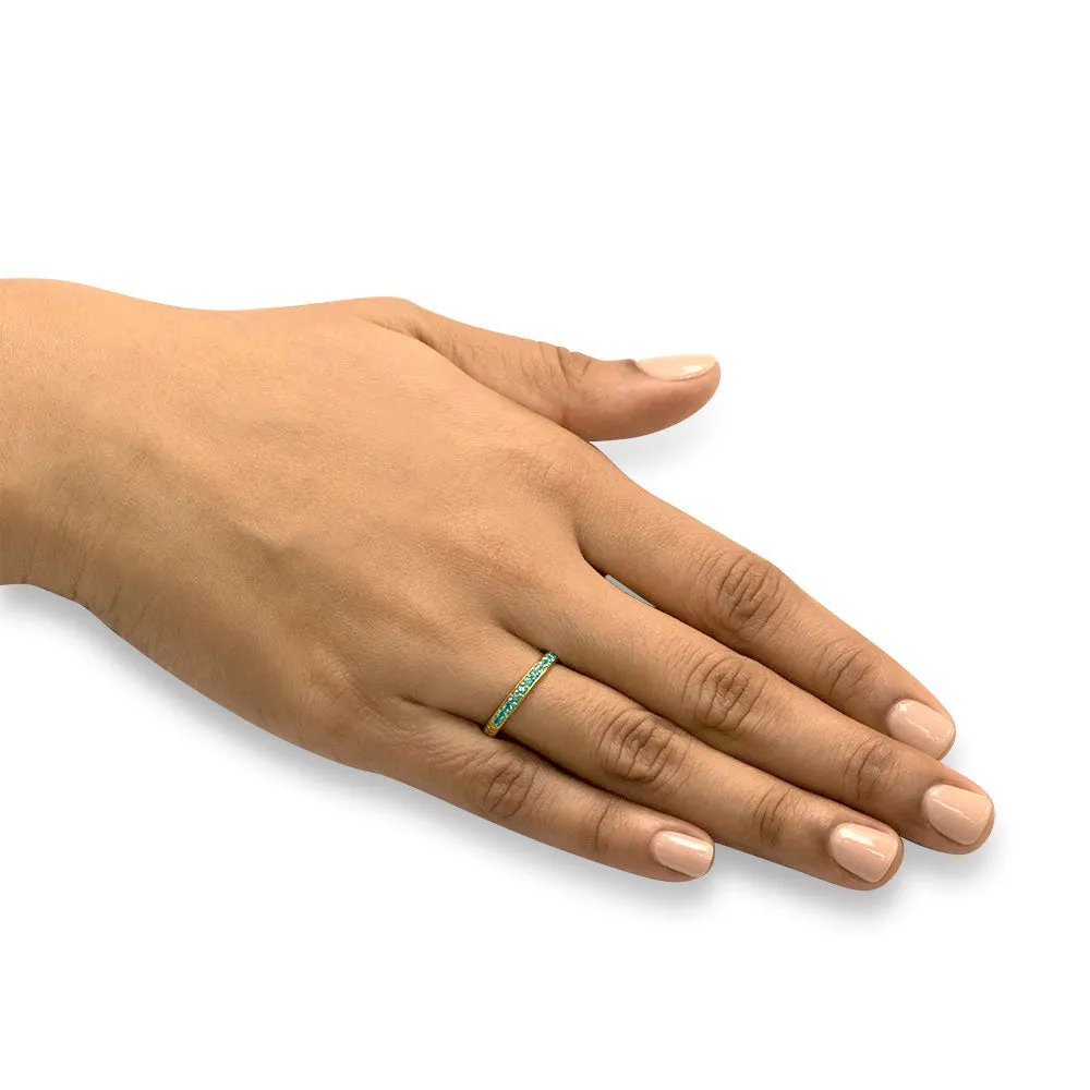 Enchanted Memory - 18K Yellow Gold Natural Paraiba Tourmaline Ring