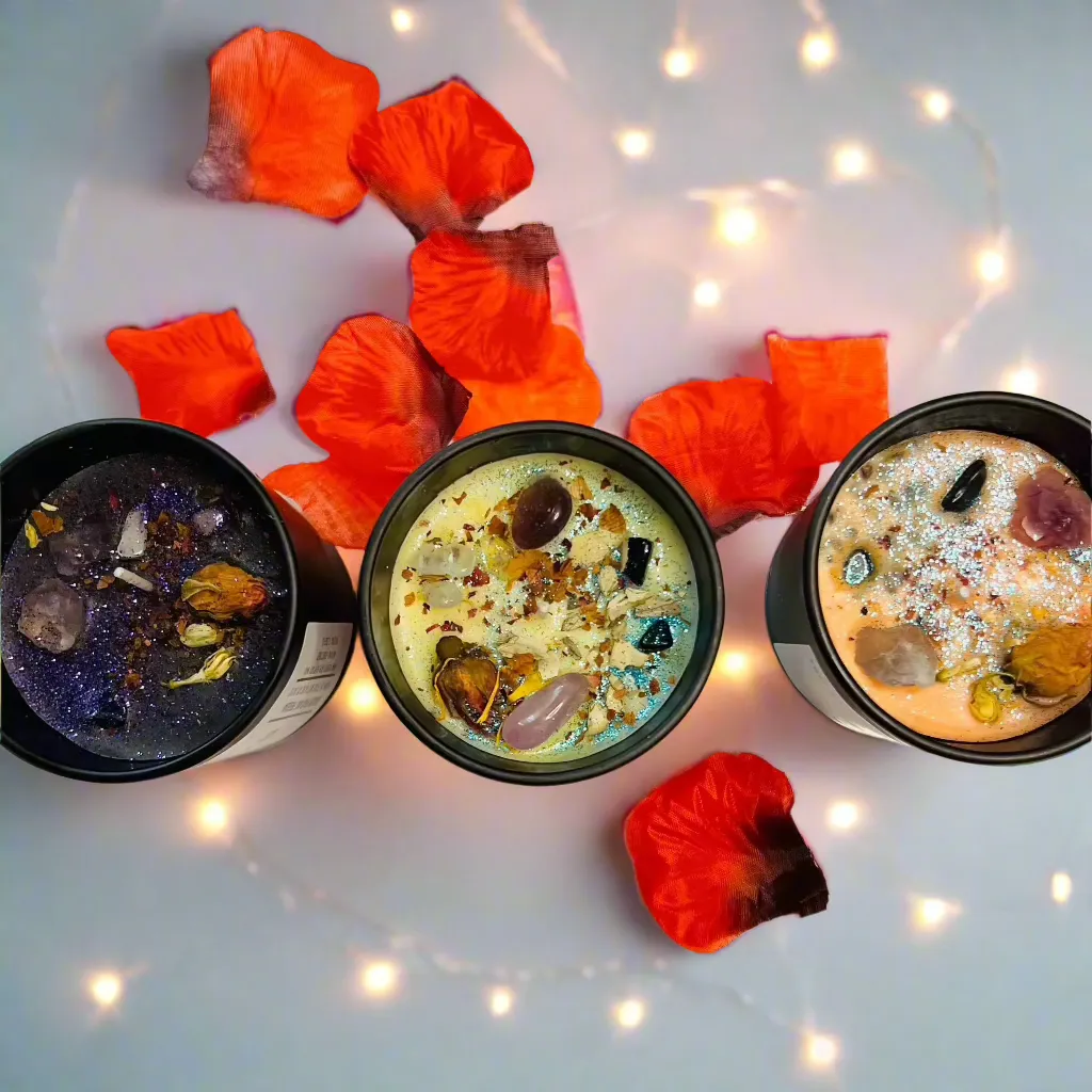 English Freesia Natural Crystal Personalize Candle Luxury Gift Set