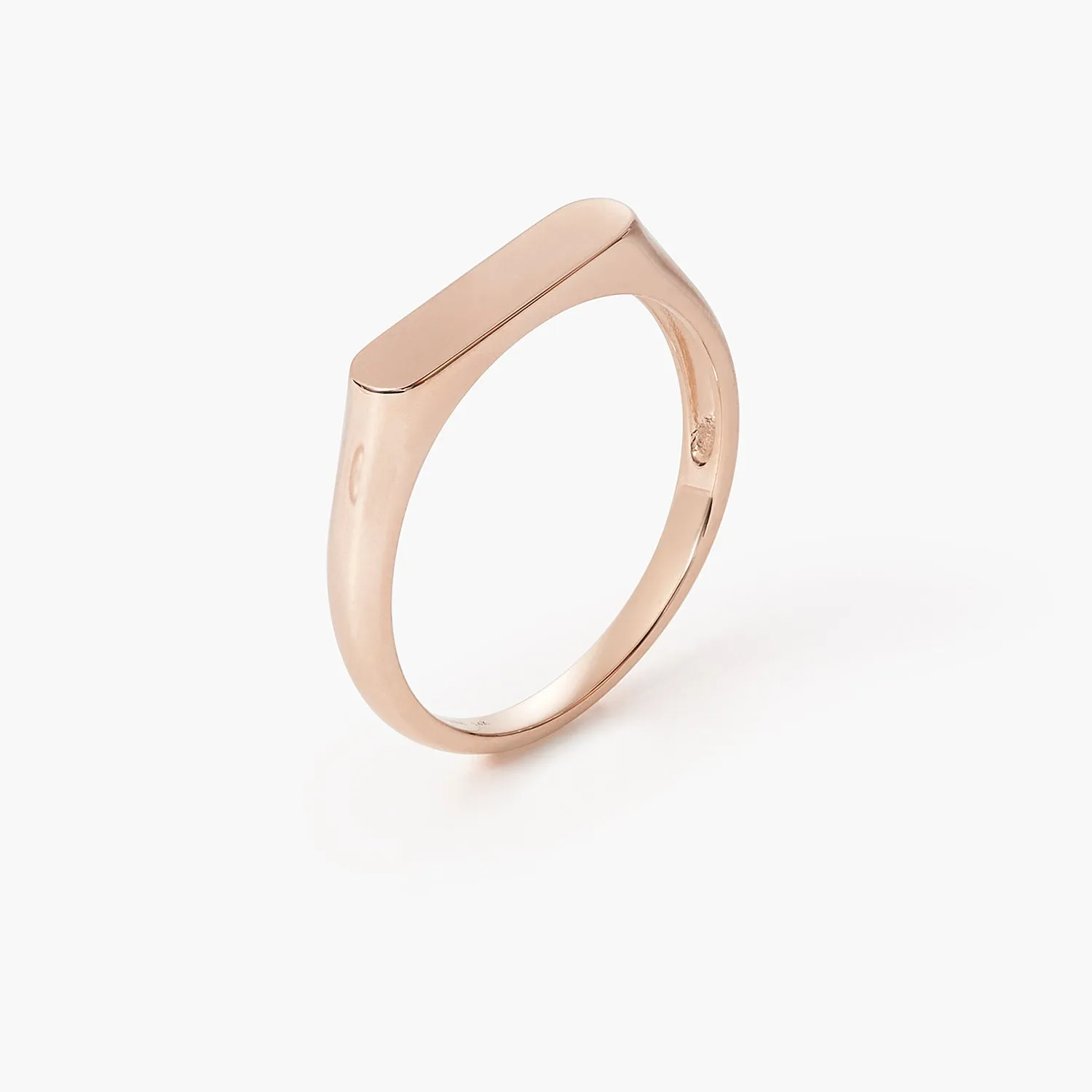 Engraved Stacking Bar Personalised Custom Name Signet Ring