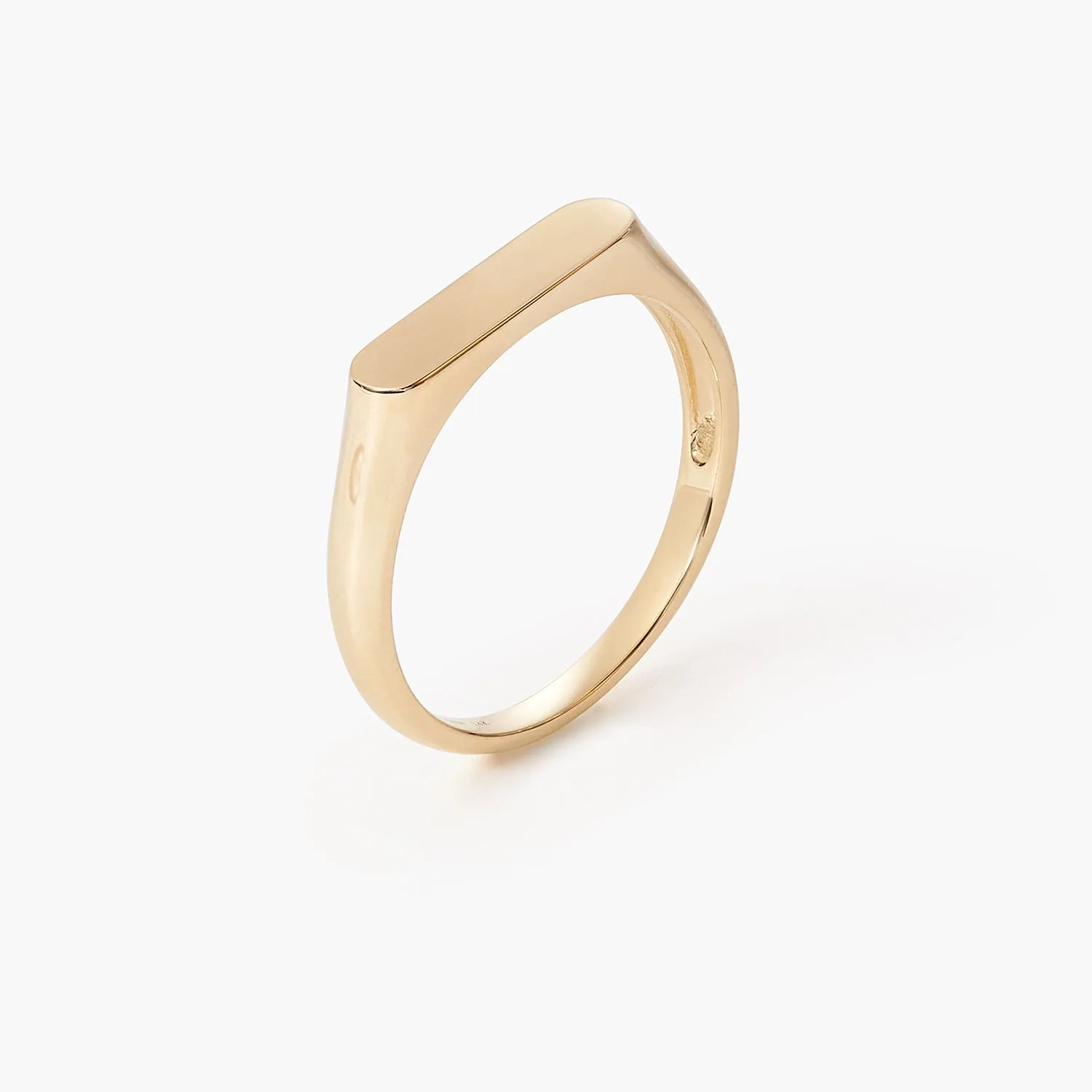 Engraved Stacking Bar Personalised Custom Name Signet Ring