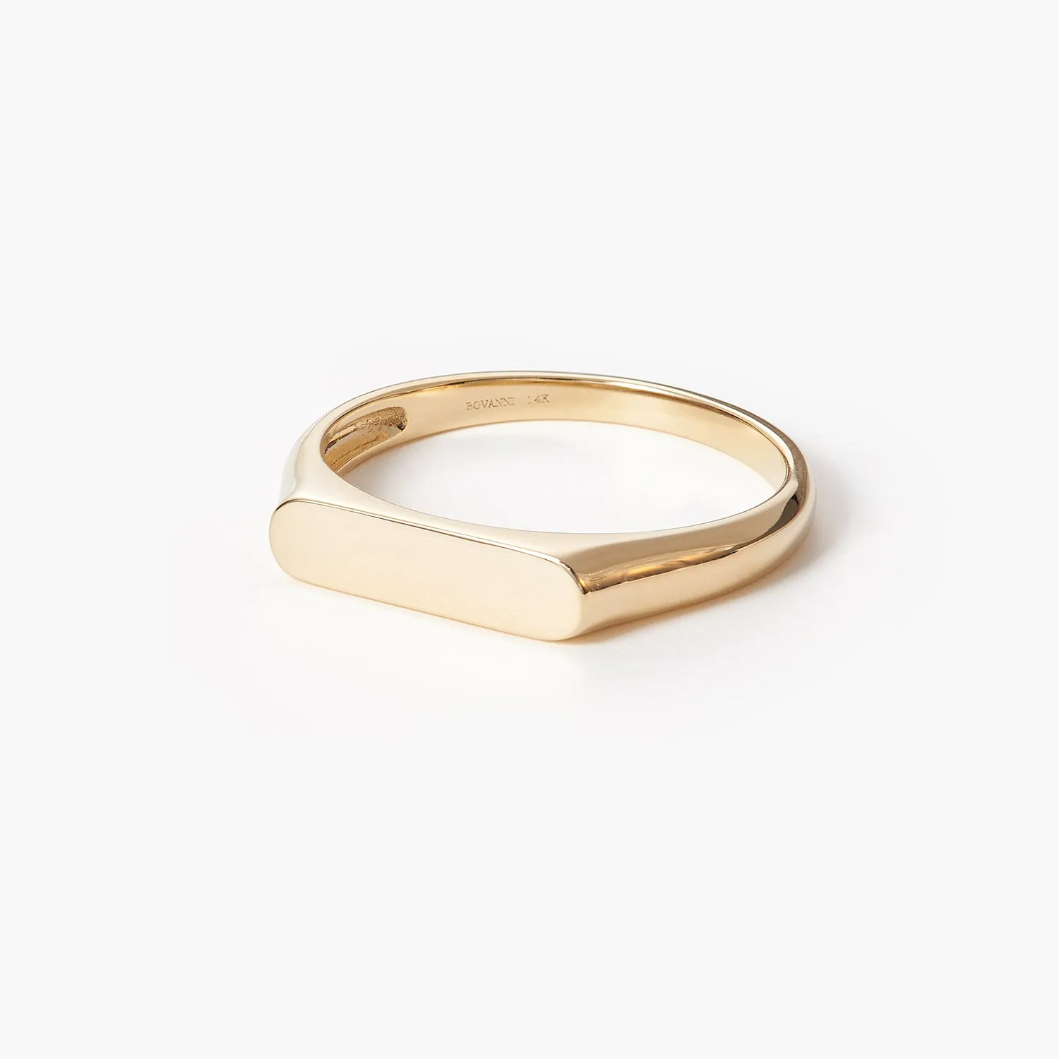 Engraved Stacking Bar Personalised Custom Name Signet Ring