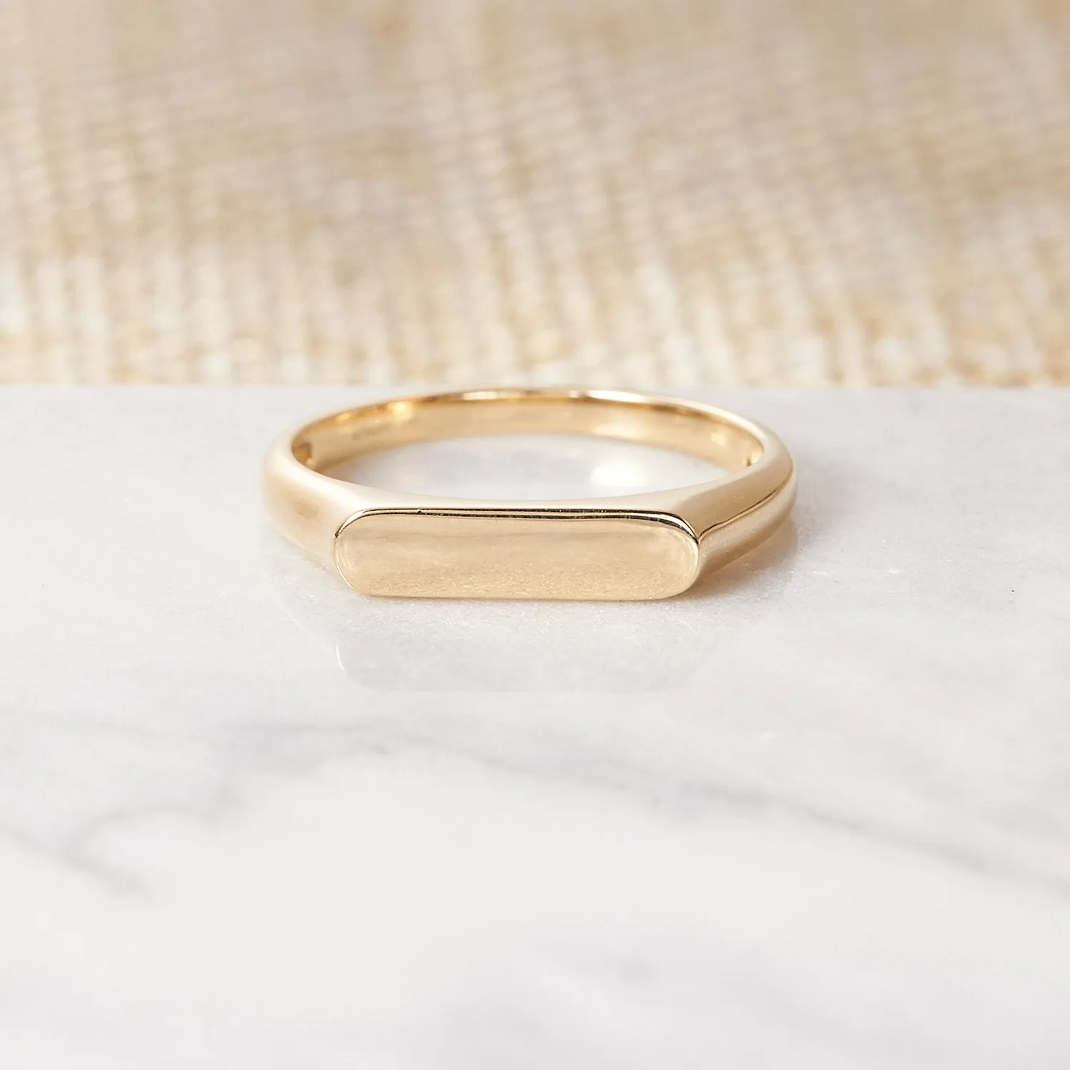 Engraved Stacking Bar Personalised Custom Name Signet Ring