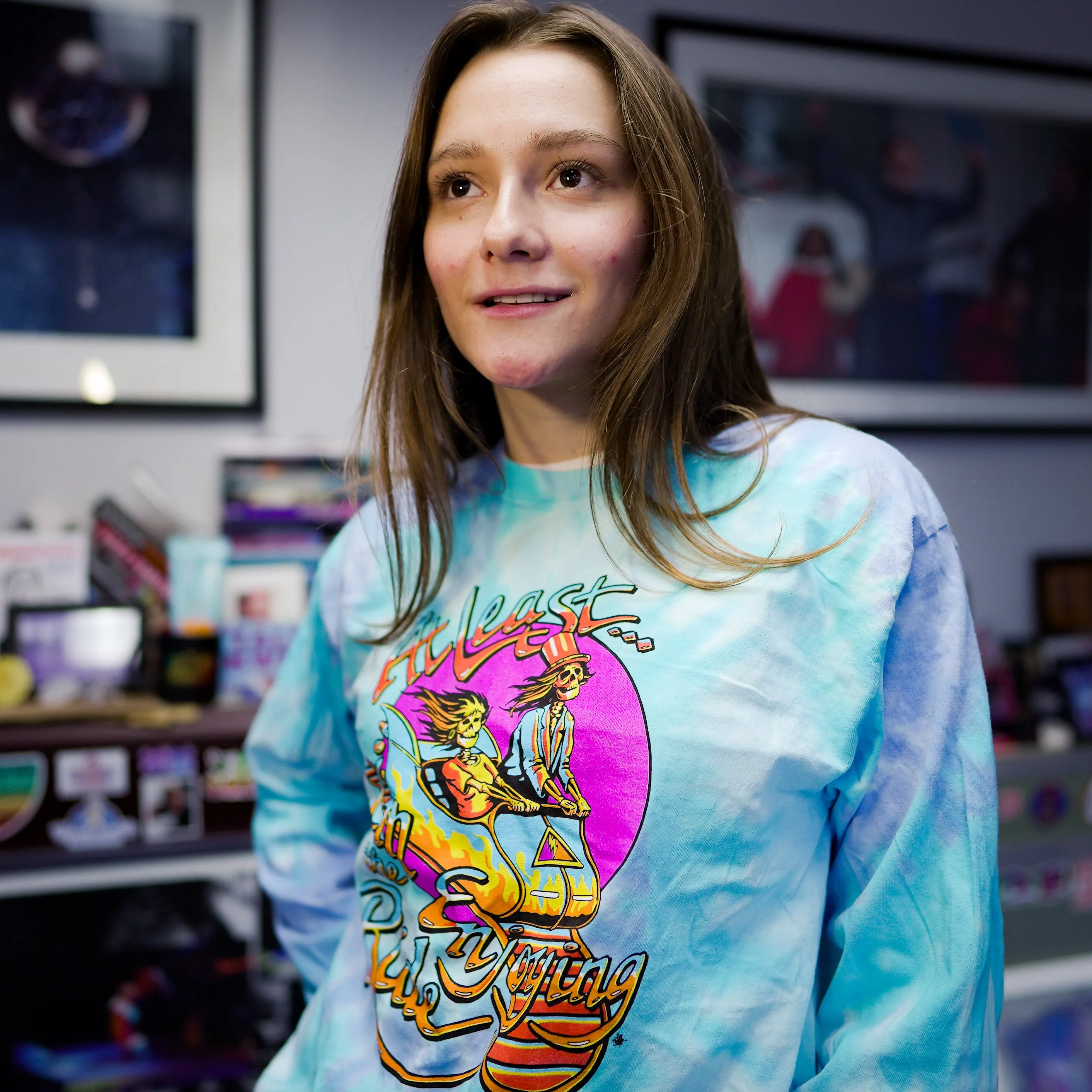 Enjoying the Ride Throwback Long-Sleeve Tie-Dye T-Shirt