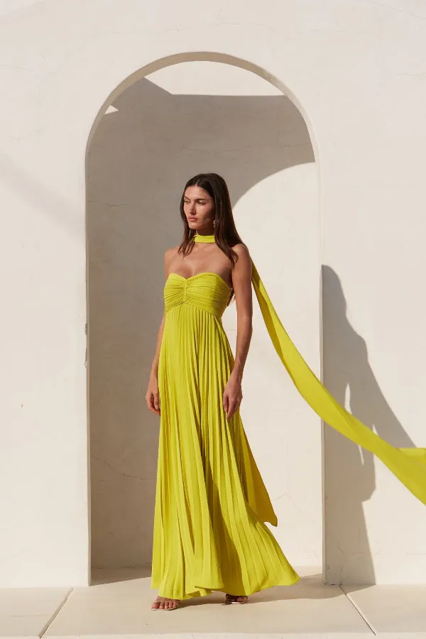 Exquisite princess pleated off shoulder with scarf party maxi dress