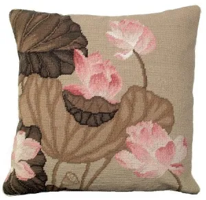 Fall Lotus 18x18 Needlepoint Pillow NCU-344A2
